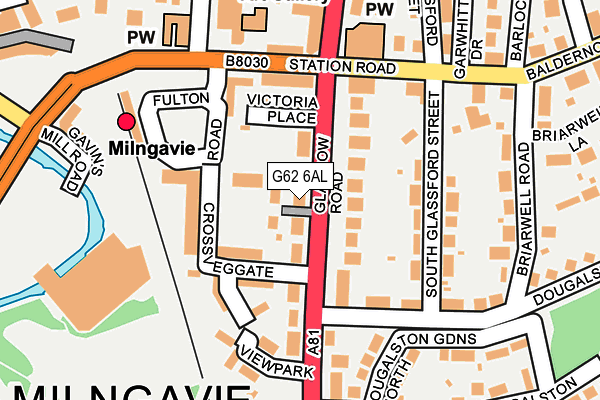 G62 6AL map - OS OpenMap – Local (Ordnance Survey)