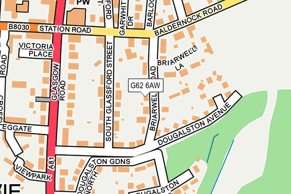 G62 6AW map - OS OpenMap – Local (Ordnance Survey)