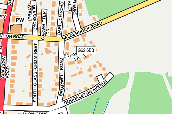 G62 6BB map - OS OpenMap – Local (Ordnance Survey)