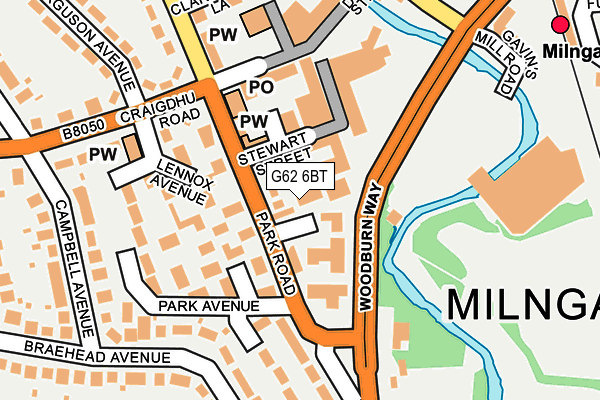 G62 6BT map - OS OpenMap – Local (Ordnance Survey)
