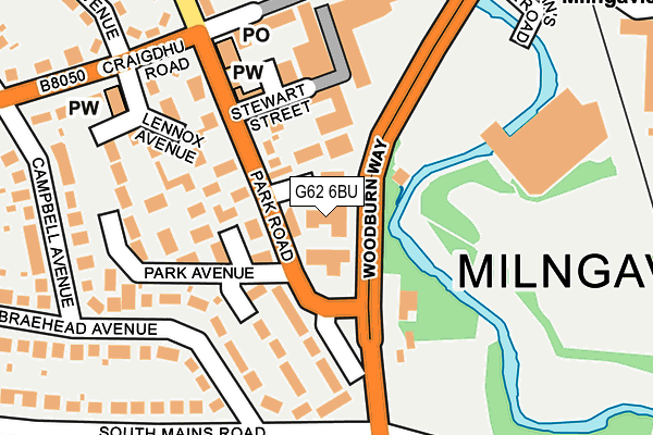 G62 6BU map - OS OpenMap – Local (Ordnance Survey)