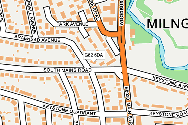 G62 6DA map - OS OpenMap – Local (Ordnance Survey)
