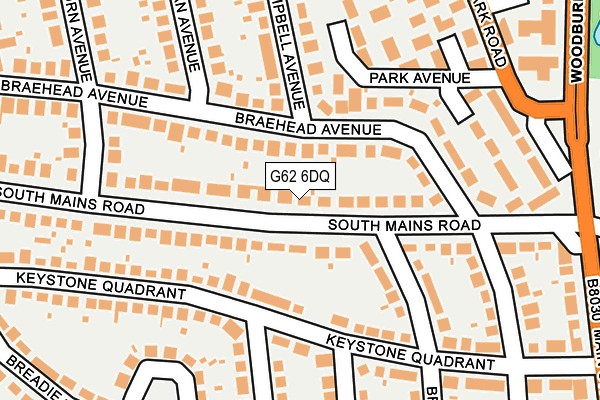 G62 6DQ map - OS OpenMap – Local (Ordnance Survey)