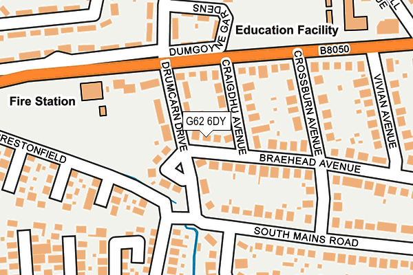 G62 6DY map - OS OpenMap – Local (Ordnance Survey)