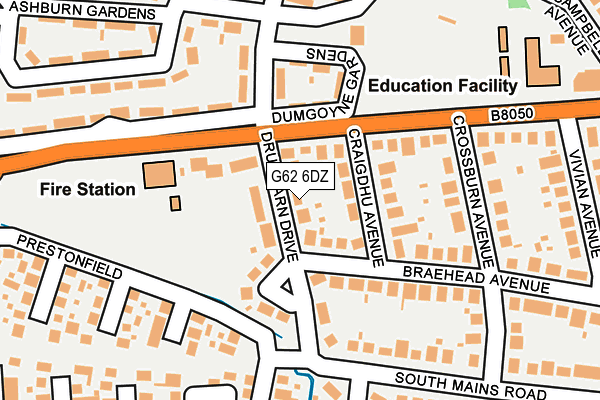 G62 6DZ map - OS OpenMap – Local (Ordnance Survey)