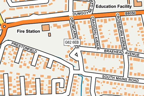 G62 6EB map - OS OpenMap – Local (Ordnance Survey)
