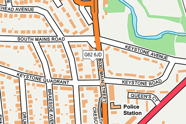 G62 6JD map - OS OpenMap – Local (Ordnance Survey)