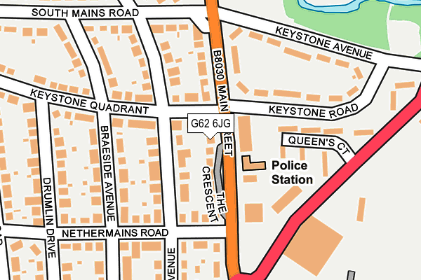 G62 6JG map - OS OpenMap – Local (Ordnance Survey)