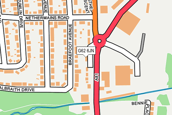 G62 6JN map - OS OpenMap – Local (Ordnance Survey)