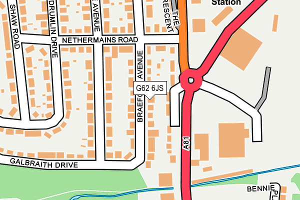 G62 6JS map - OS OpenMap – Local (Ordnance Survey)