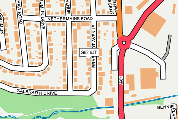 G62 6JT map - OS OpenMap – Local (Ordnance Survey)