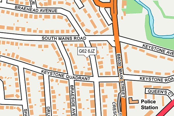 G62 6JZ map - OS OpenMap – Local (Ordnance Survey)