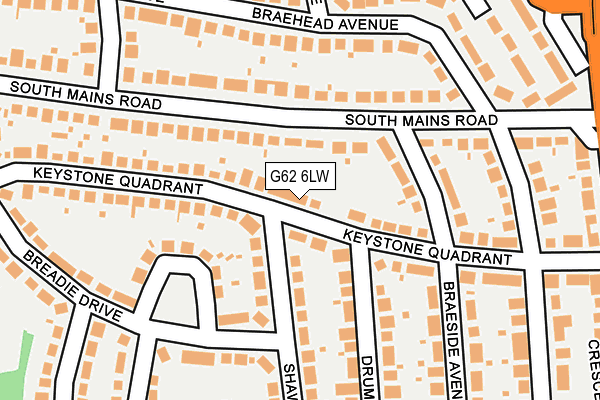 G62 6LW map - OS OpenMap – Local (Ordnance Survey)