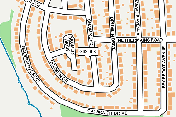 G62 6LX map - OS OpenMap – Local (Ordnance Survey)
