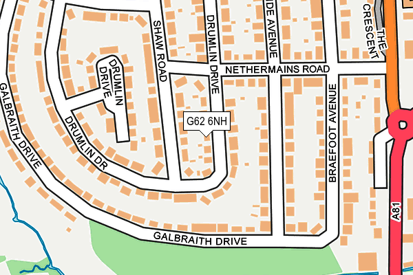 G62 6NH map - OS OpenMap – Local (Ordnance Survey)