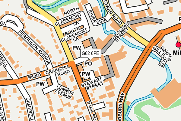 G62 6PE map - OS OpenMap – Local (Ordnance Survey)