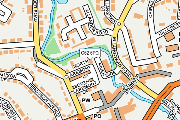 G62 6PQ map - OS OpenMap – Local (Ordnance Survey)