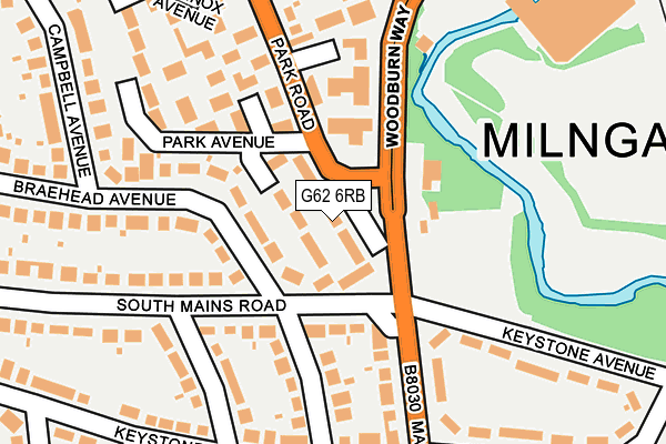 G62 6RB map - OS OpenMap – Local (Ordnance Survey)