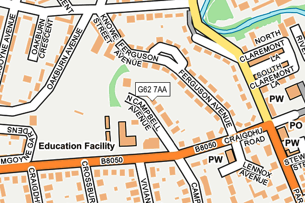 G62 7AA map - OS OpenMap – Local (Ordnance Survey)