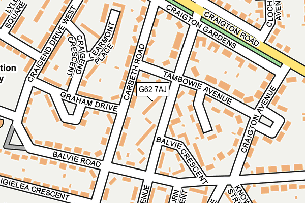 G62 7AJ map - OS OpenMap – Local (Ordnance Survey)