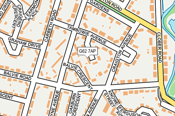 G62 7AP map - OS OpenMap – Local (Ordnance Survey)