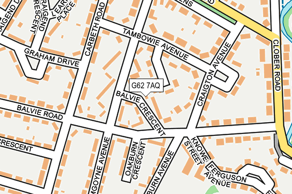 G62 7AQ map - OS OpenMap – Local (Ordnance Survey)