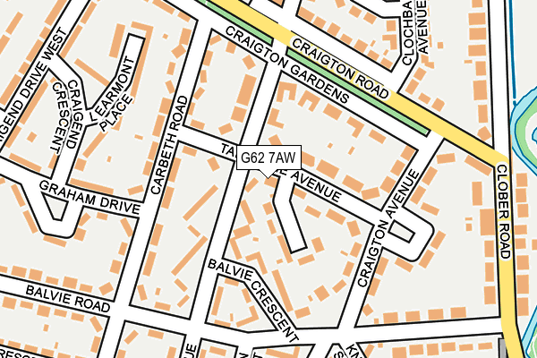 G62 7AW map - OS OpenMap – Local (Ordnance Survey)