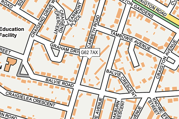 G62 7AX map - OS OpenMap – Local (Ordnance Survey)