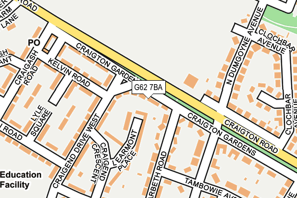 G62 7BA map - OS OpenMap – Local (Ordnance Survey)