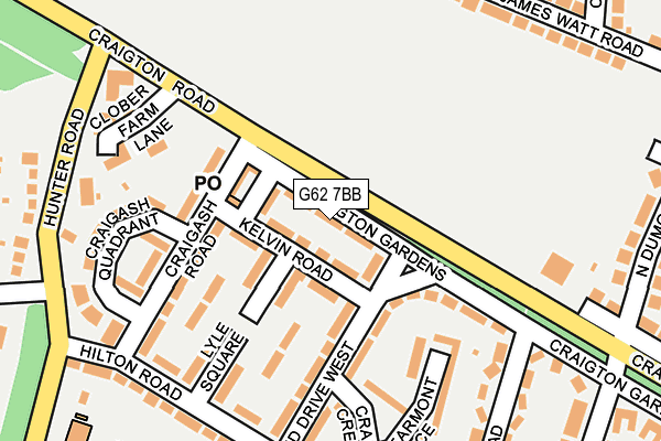G62 7BB map - OS OpenMap – Local (Ordnance Survey)