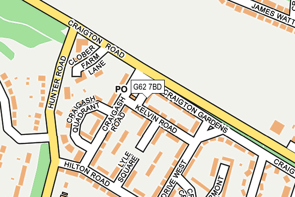 G62 7BD map - OS OpenMap – Local (Ordnance Survey)
