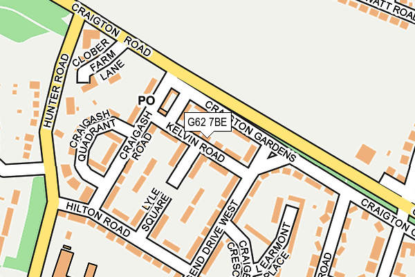 G62 7BE map - OS OpenMap – Local (Ordnance Survey)