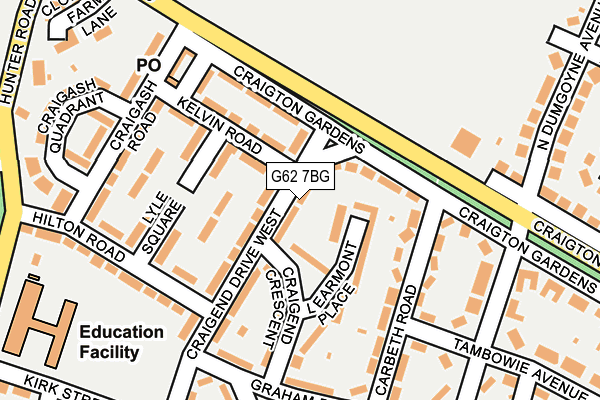 G62 7BG map - OS OpenMap – Local (Ordnance Survey)