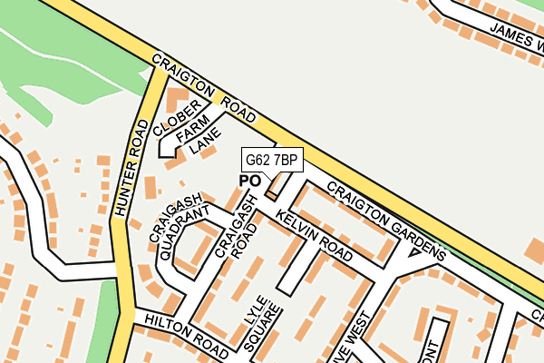 G62 7BP map - OS OpenMap – Local (Ordnance Survey)