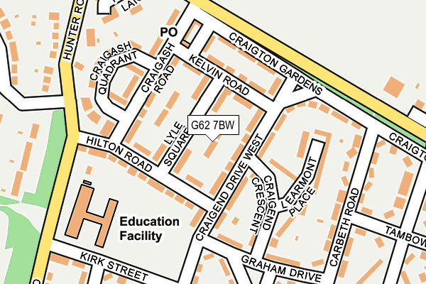 G62 7BW map - OS OpenMap – Local (Ordnance Survey)