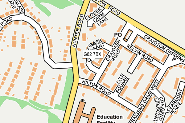 G62 7BX map - OS OpenMap – Local (Ordnance Survey)