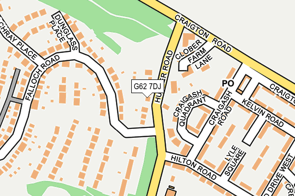G62 7DJ map - OS OpenMap – Local (Ordnance Survey)