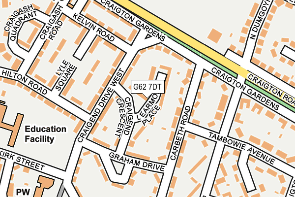 G62 7DT map - OS OpenMap – Local (Ordnance Survey)