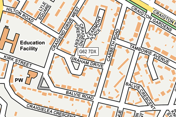 G62 7DX map - OS OpenMap – Local (Ordnance Survey)