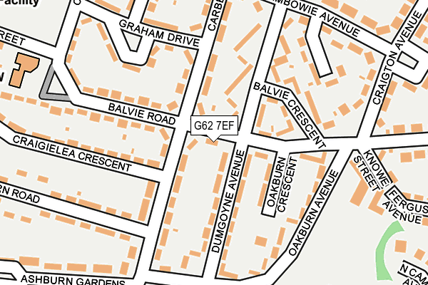 G62 7EF map - OS OpenMap – Local (Ordnance Survey)