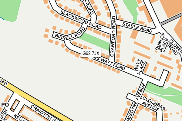 G62 7JX map - OS OpenMap – Local (Ordnance Survey)