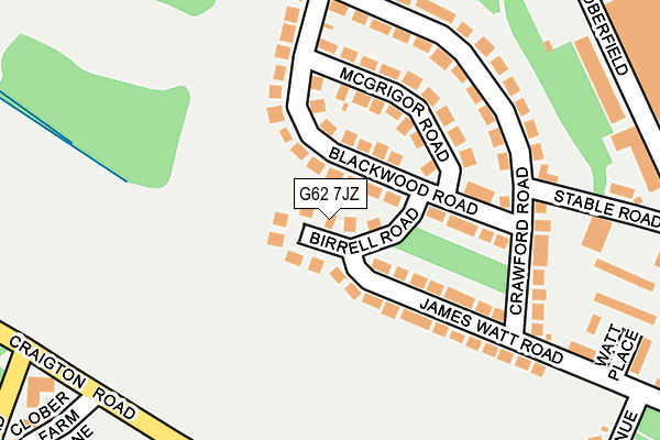 G62 7JZ map - OS OpenMap – Local (Ordnance Survey)
