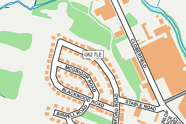 G62 7LE map - OS OpenMap – Local (Ordnance Survey)