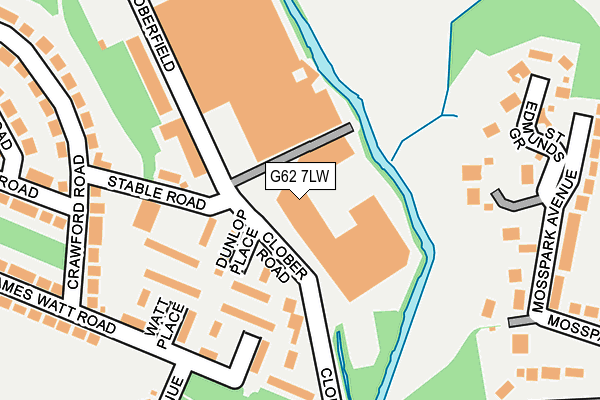 G62 7LW map - OS OpenMap – Local (Ordnance Survey)