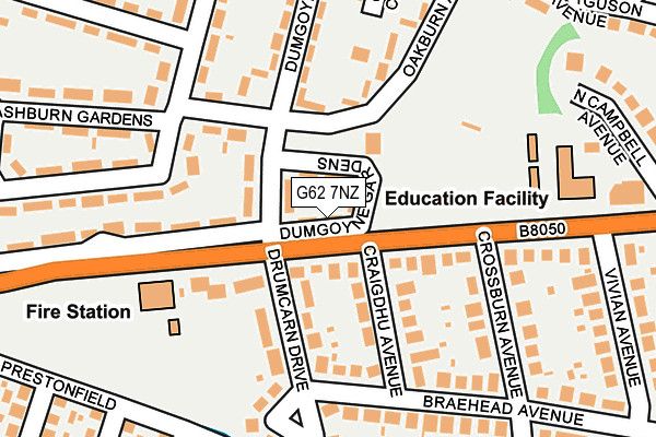 G62 7NZ map - OS OpenMap – Local (Ordnance Survey)