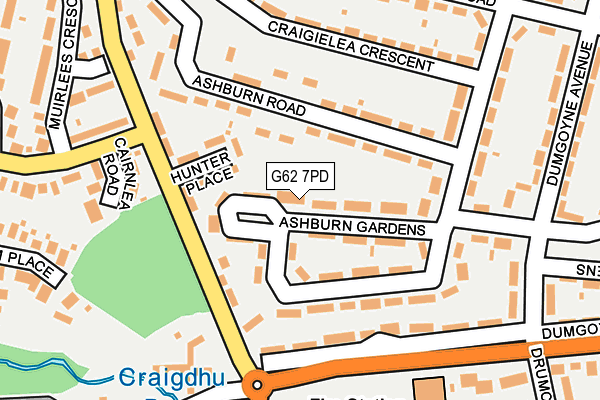 G62 7PD map - OS OpenMap – Local (Ordnance Survey)
