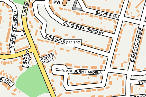 G62 7PG map - OS OpenMap – Local (Ordnance Survey)