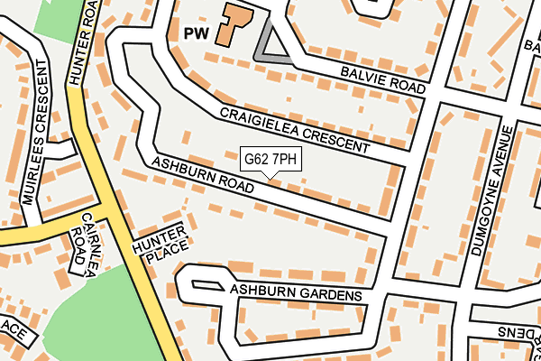 G62 7PH map - OS OpenMap – Local (Ordnance Survey)