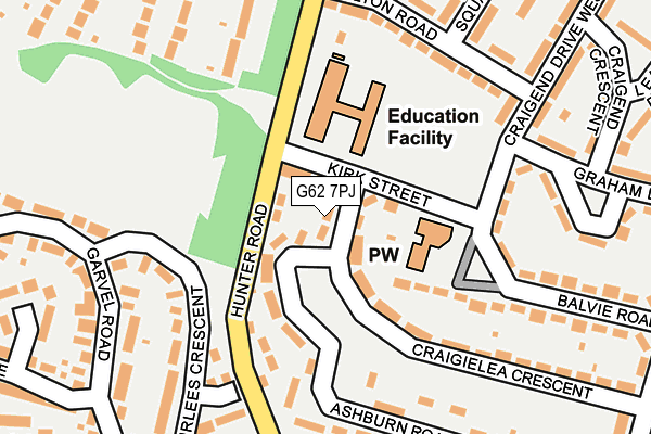 G62 7PJ map - OS OpenMap – Local (Ordnance Survey)