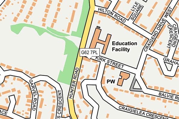 G62 7PL map - OS OpenMap – Local (Ordnance Survey)